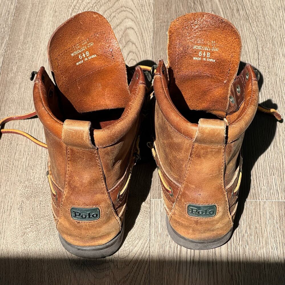 VTG Polo Country Ralph Lauren Women’s 6.5B Leather Moc Toe Ranger Hiking Boots - Picture 10 of 16